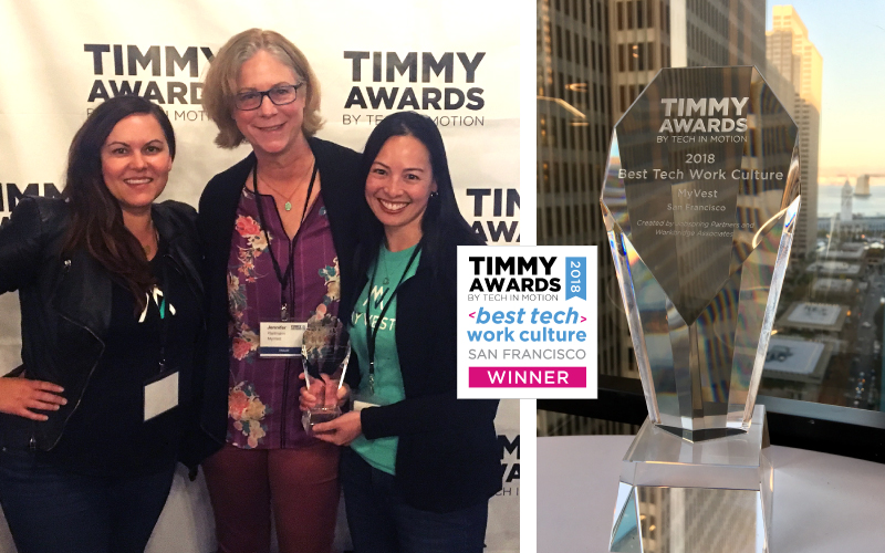 MyVest Wins Best Tech Work Culture at the 2018 TIMMY Awards